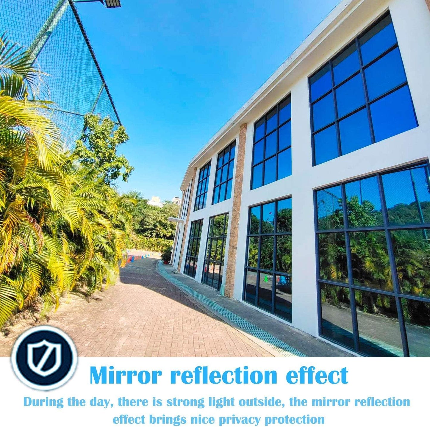 Niviy One Way Window Film Daytime Privacy Mirror Effect Reflective Window Tint for Home Self Adhesive UV Sun Blocking Heat Control Glass Door Films 29.5 x 157.4 inches Silver