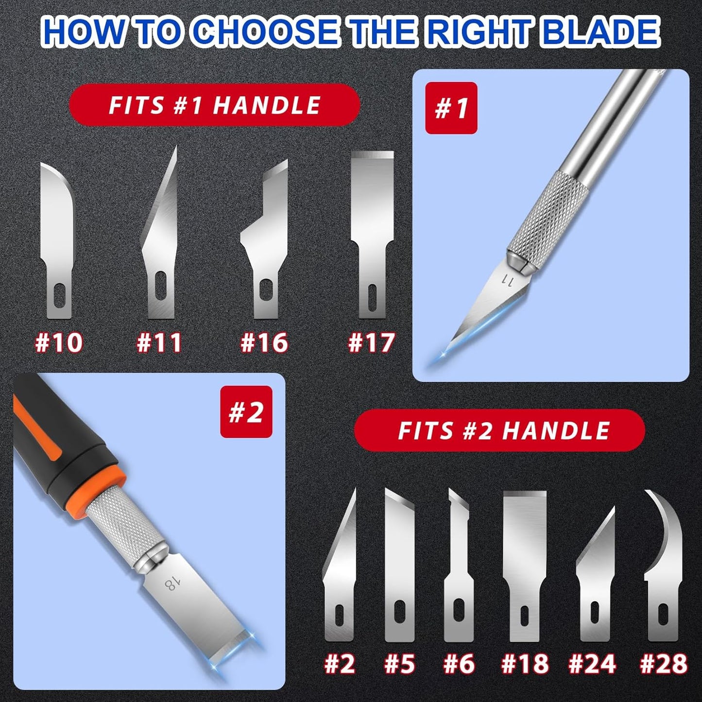 DIYSELF 150-Piece Hobby Craft Knife Blades, #17 Exacto Knife Blades, Hobby Knife Replacement Blade with Storage Case, Sharp Art Knives Blade Refills Perfect for Cutting（#17）