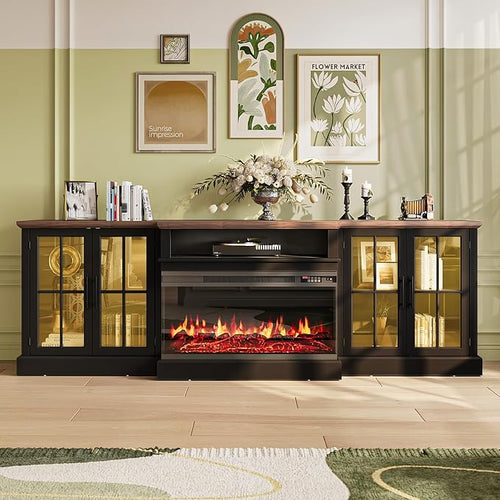 98" Farmhouse TV Stand with 36" Fireplace - Image 2