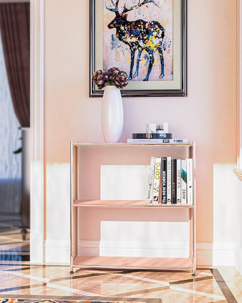 32-Inch 2-Tier Metal Bookcase, Open Shelf Storage Organizer - Image 2
