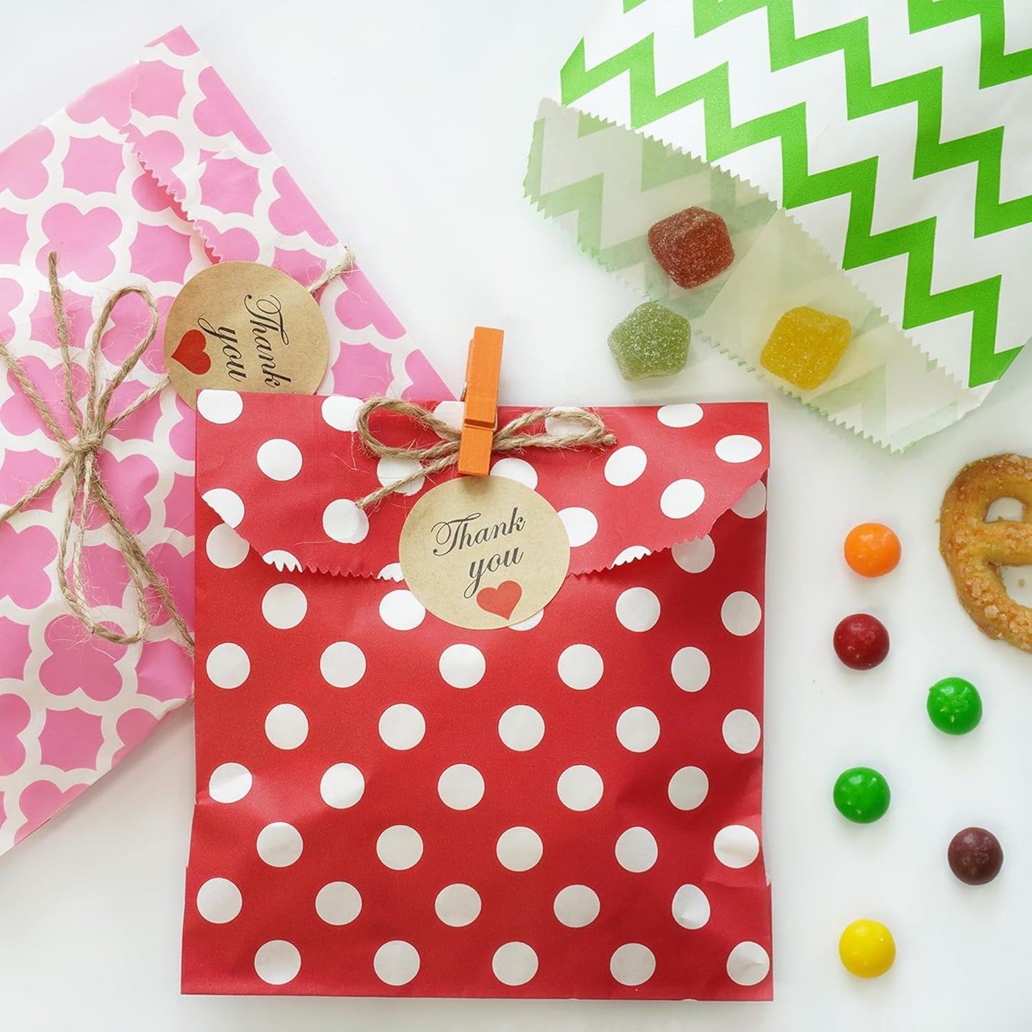 KEYYOOMY 100 Pcs Teal Blue Candy Buffet Bags - Small Polka Dot Paper Treat Bags for Wedding & Birthday Party (5 x 7 inch)