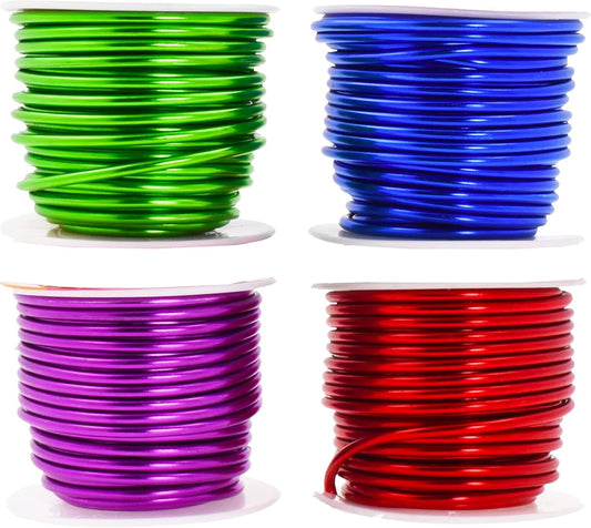Mandala Crafts 10 Gauge Anodized Aluminum Craft Wire for Jewelry Making - 128 FT Colored Flexible Rainbow Wire - Bendable for Bonsai Armature Crafting Sculpting
