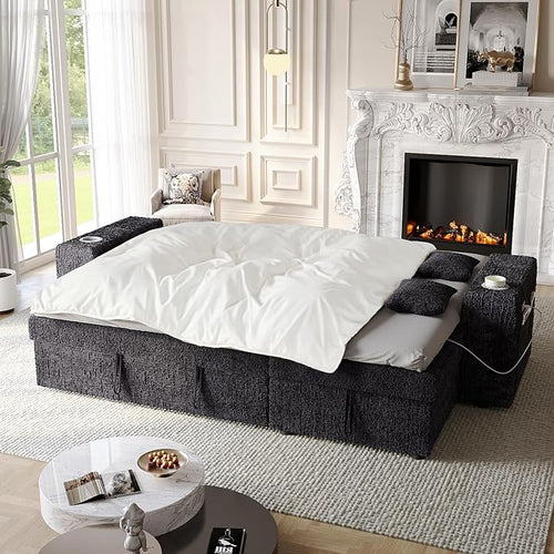 90 Inch Modular Sectional Sleeper Sofa Bed, 4 in 1 Pull Out Couch Bed - Image 2