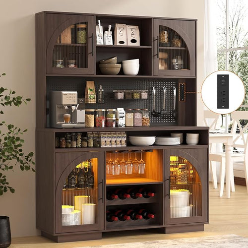 71" Pantry Cabinet, Kitchen Hutch Storage by SOLACEFURNITURE