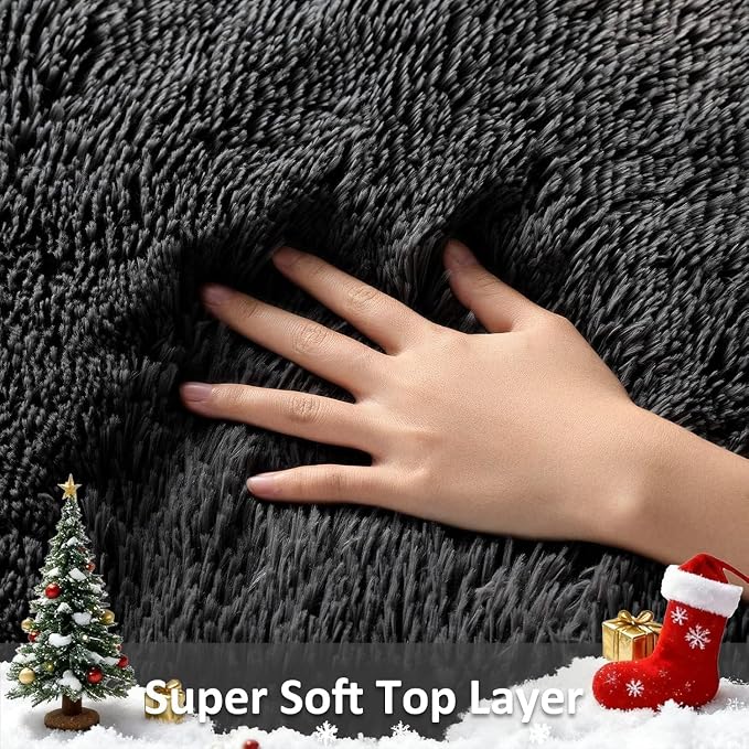 Ophanie Runner Rug for Hallway, 3x6 Washable Non-Slip Fluffy Soft Bedside Rugs - Image 2