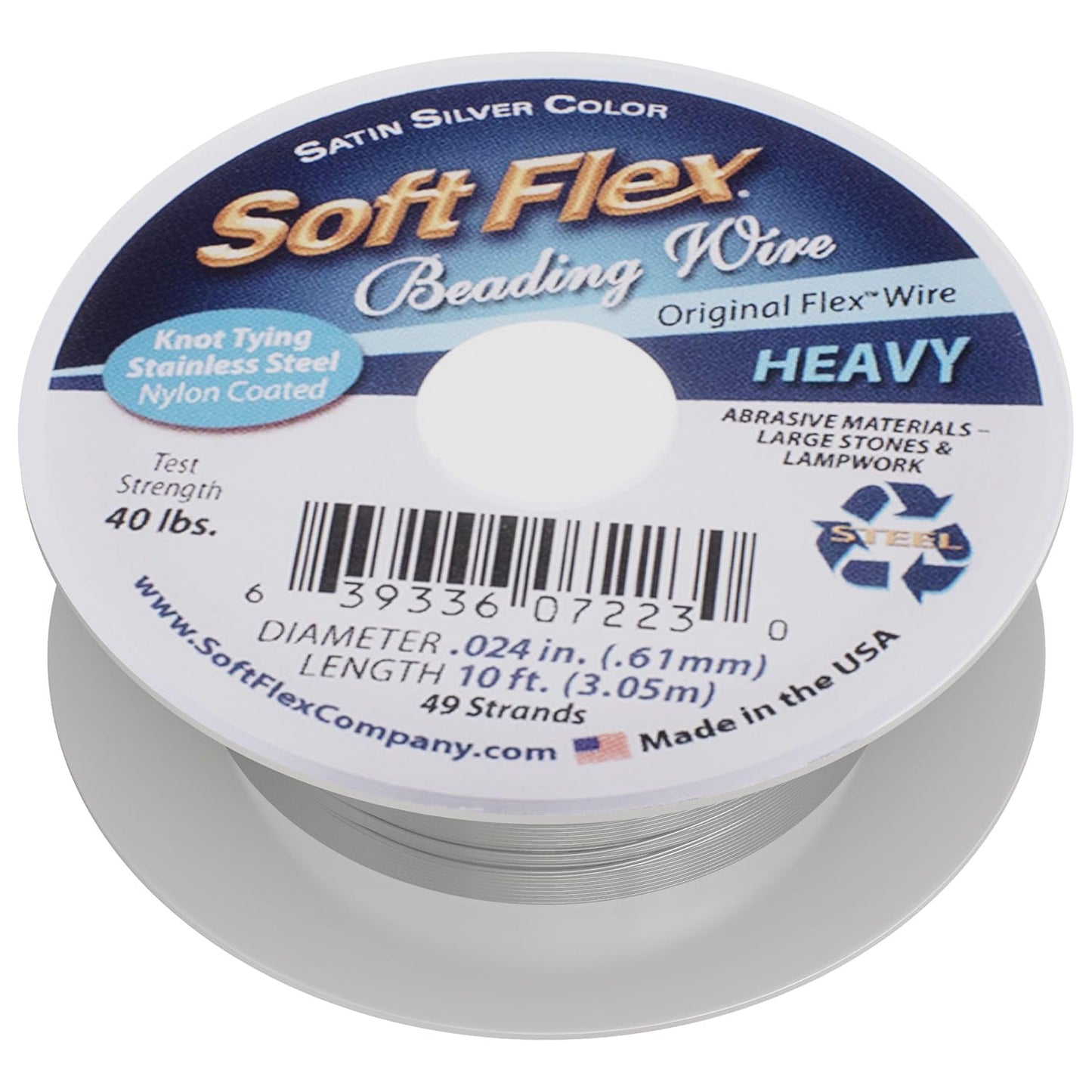 Soft Flex 49 Strand Beading Wire - Heavy 0.24 Diameter - 10 Feet Nylon Design Wire