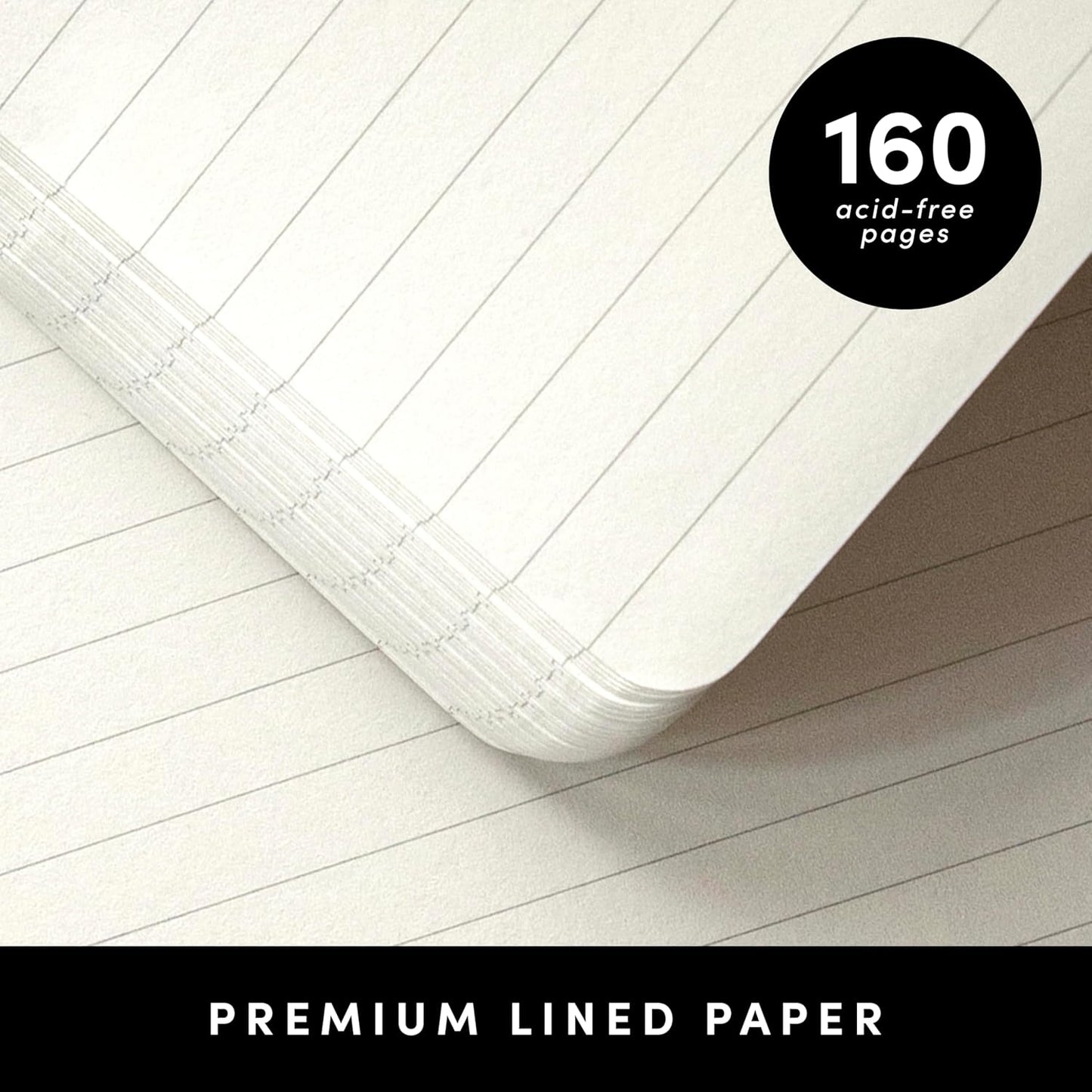 PAPERAGE Lined Journal Notebook, 3 Pack, (Burgundy, Light Grey, Navy), 160 Pages, Medium 5.6 in x 8 in - 100 GSM Thick Paper – Hardcover Journaling Notebook for Work, School & Note Taking