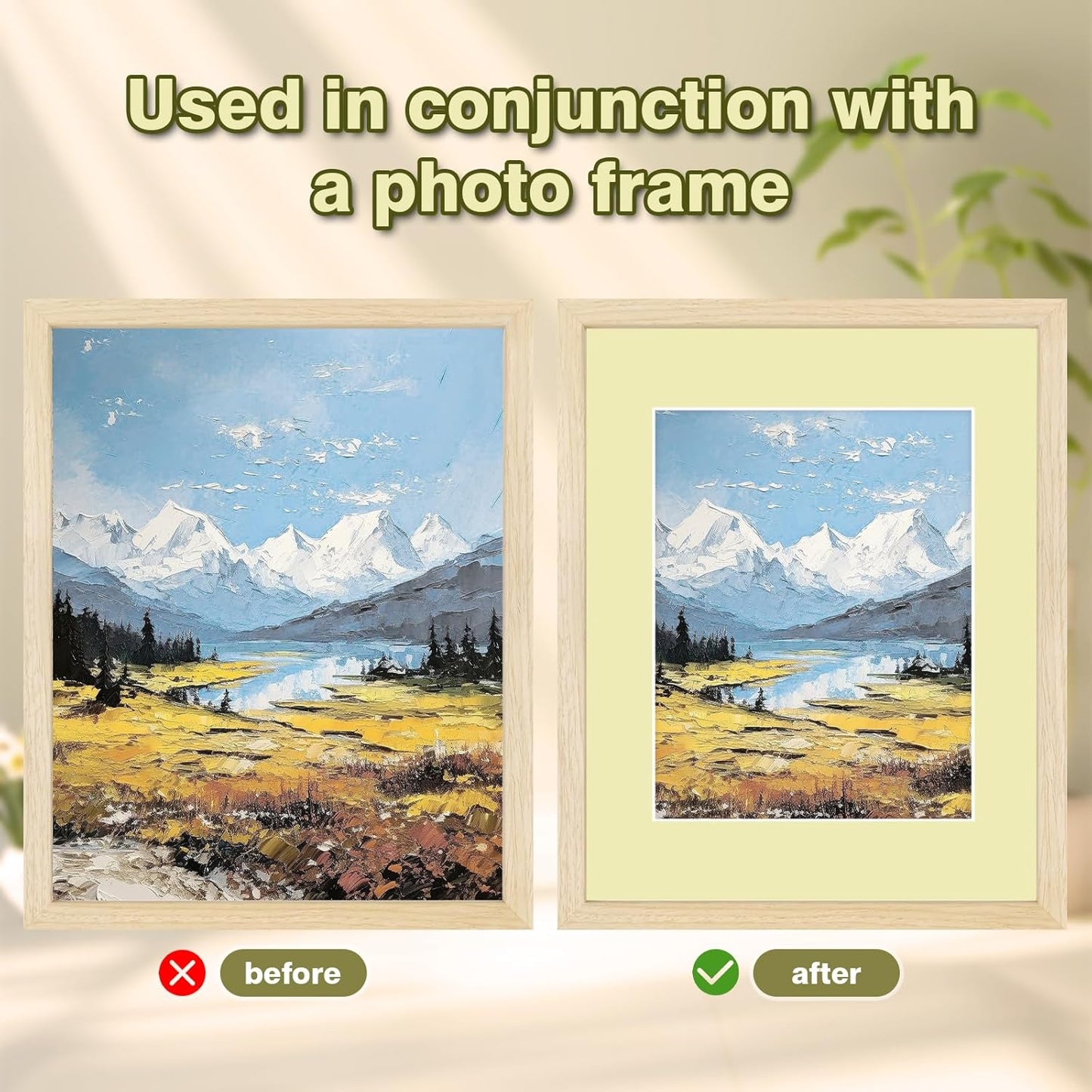 Egofine 14 Packs Picture Frame Mats, 8x10 Picture Mats for 5x7 Photos, Acid-Free Mixed Colors Pre-Cut Photo Board for Photos, Prints, Artworks