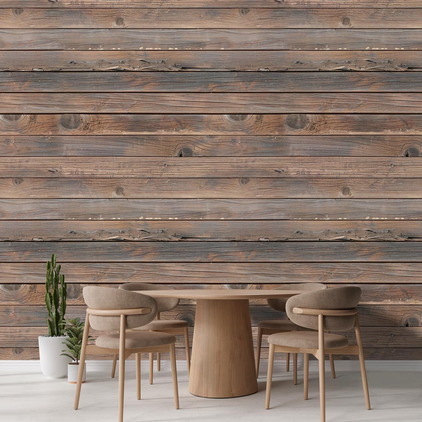 wall26 Wall Sticker/Wall Mural Horizontal Brown Vintage and Retro Wood Textured, Not Peel and Stick, Non-Woven Wallpaper Decorative for Bedroom, Living Room, Office - 108x144 inches