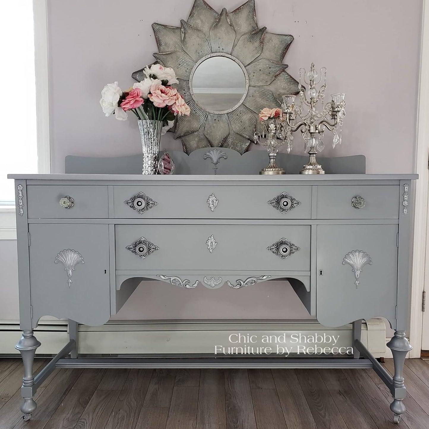 Dixie Belle Paint Company Chalk Finish Furniture Paint - Manatee Gray (8oz) - Matte Light Gray Chic Chalk Mineral DIY Furniture Paint