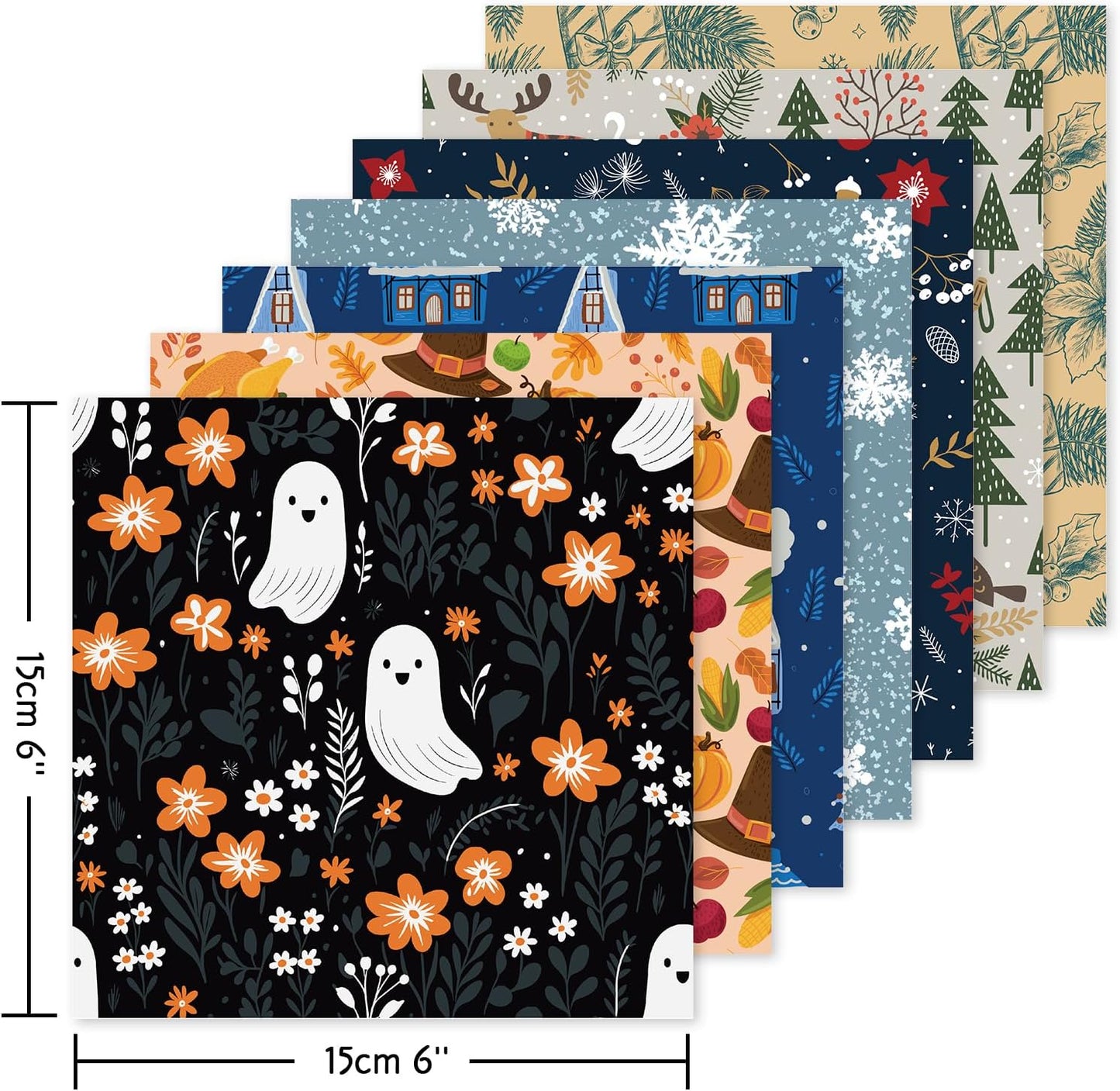 Origami 6x6 Paper Kit 150 Sheets 150 Vivid Colors Double Sided Same Printed Traditional Patterns Square for Arts Crafts Projects Japan Traditional Chiyo.Bohemian