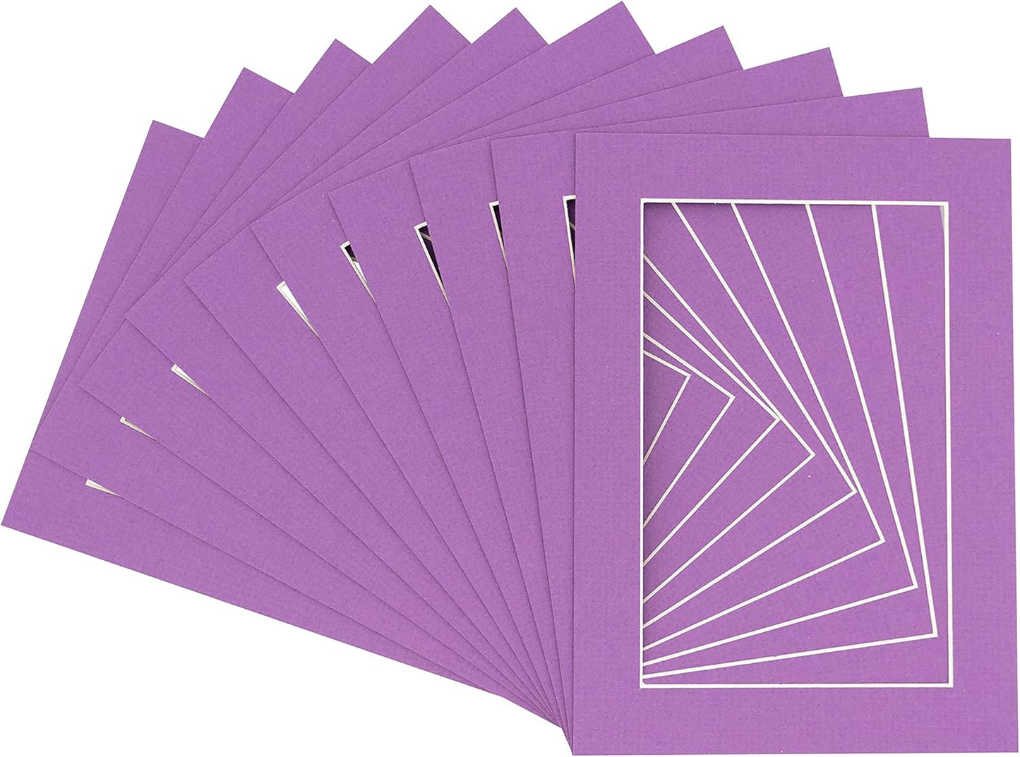 5x7 Mat for 8.5x11 Frame - Precut Mat Board Acid-Free Dark Purple 5x7 Photo Matte For a 8.5x11 Picture Frame, Premium Matboard for Family Photos, Show Kits, Art, Picture Framing, Pack of 10 Mats