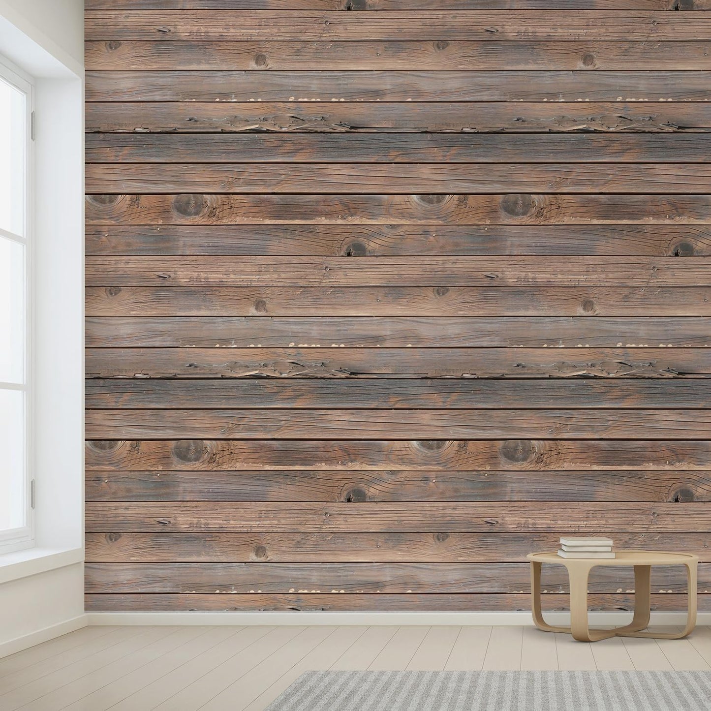 wall26 Wall Sticker/Wall Mural Horizontal Brown Vintage and Retro Wood Textured, Not Peel and Stick, Non-Woven Wallpaper Decorative for Bedroom, Living Room,Office - 132x144 inches
