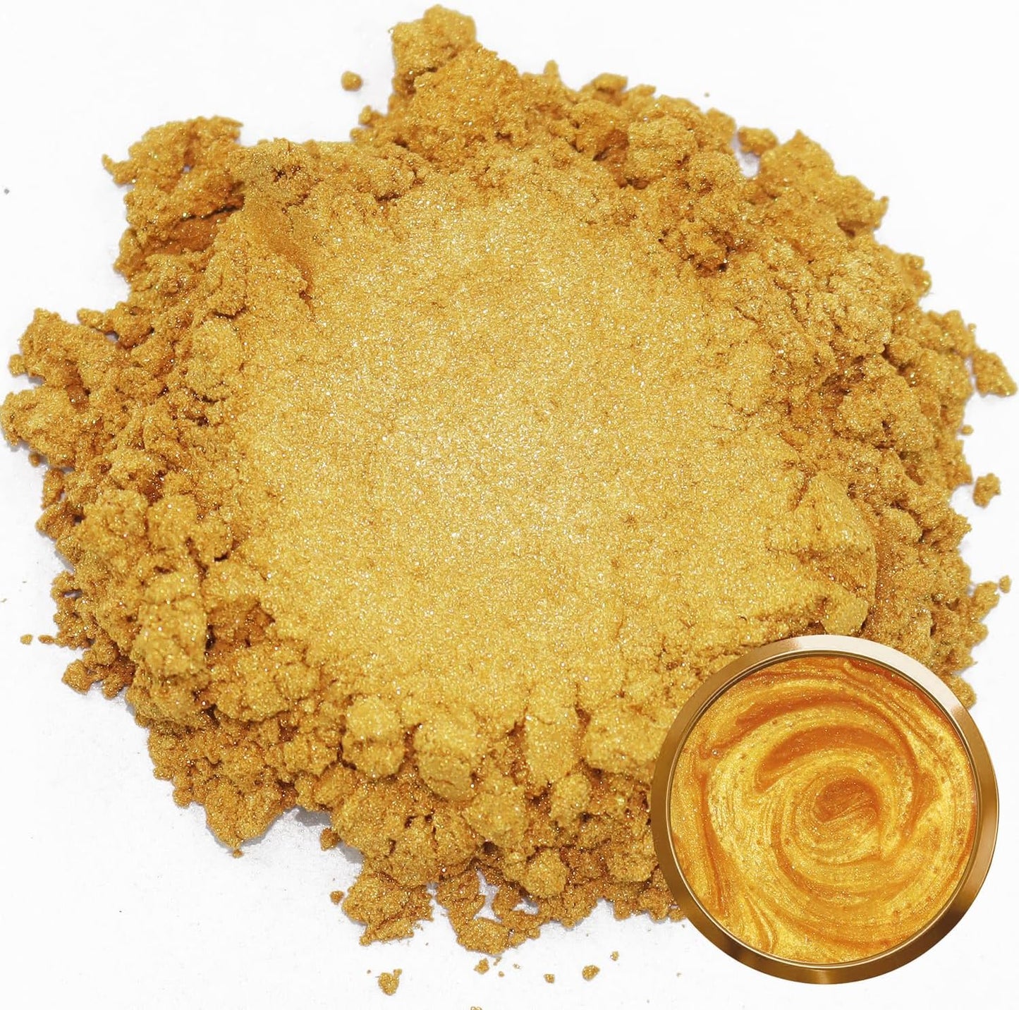 Matio Gold Mica Powder for Epoxy Resin, 1.8oz/ 50g Pearlescent Effect Mica Powder Natural Color Pigment for Soap Making, Bath Bomb, Candle Dye, Resin Craft, Paint, Nails Art, Jewelry, Slime Pigment