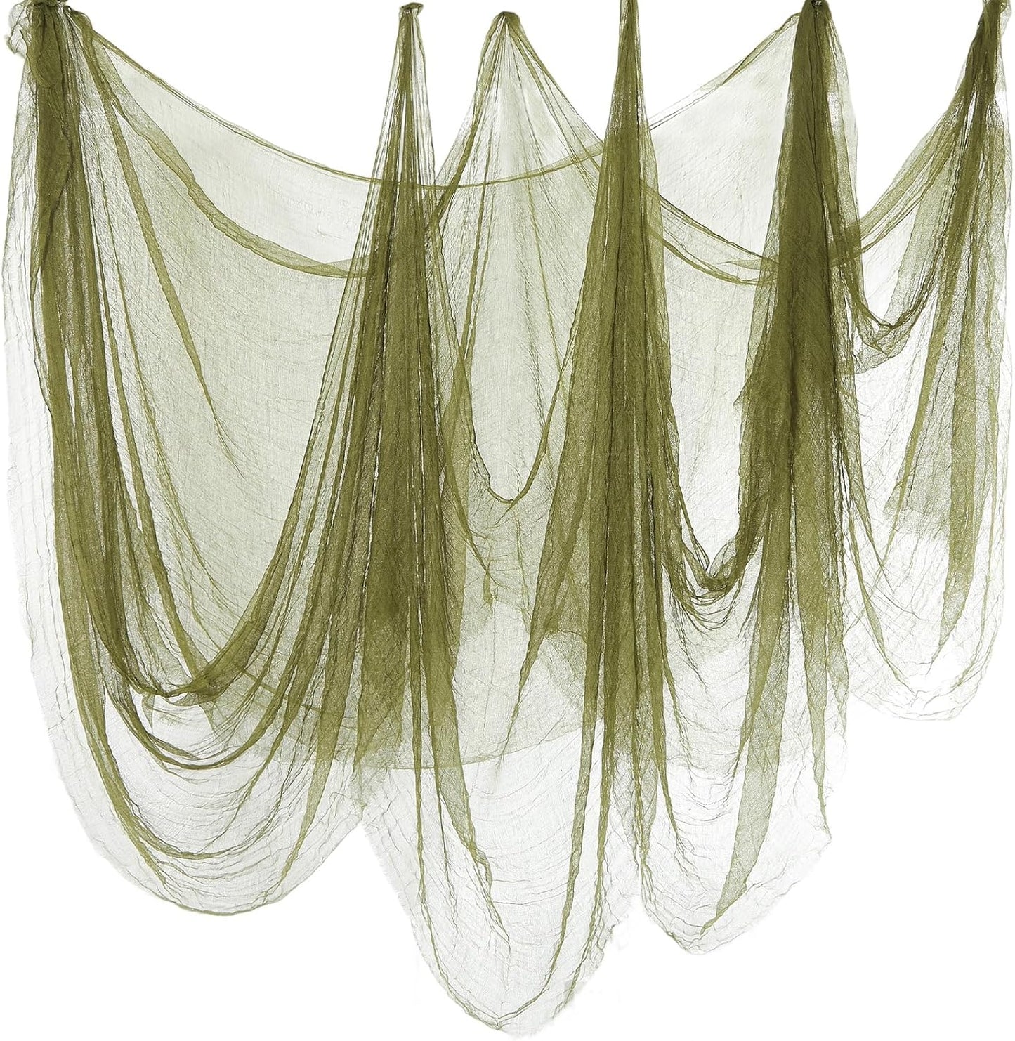 Boao Halloween Cheese cloth 70.87 x 196.85 Inch Military Green Cheesecloth Roll for Crafts Large Cotton Muslin Gauze Fabric for Halloween Outdoor & Indoor Spooky Decoration