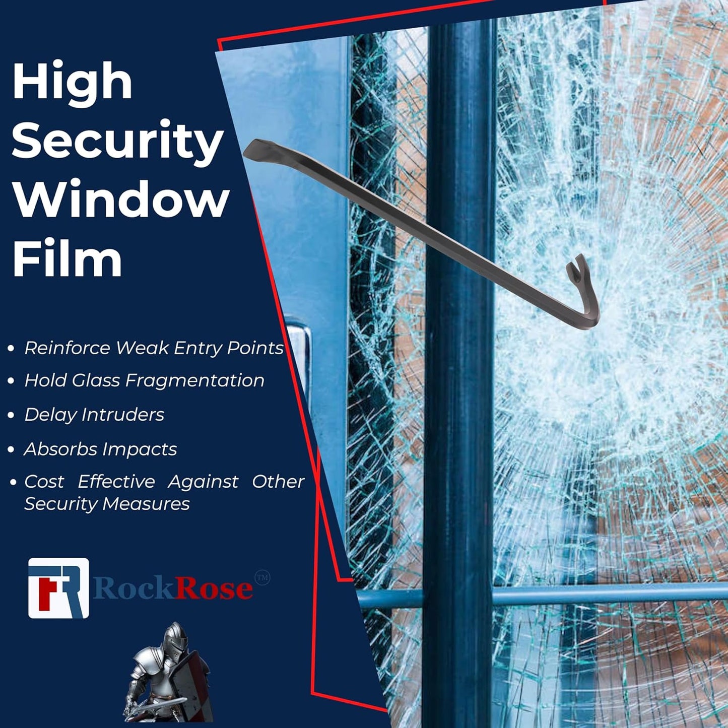UV 99% Security and Safety 4 Mil Clear Window Film Shatterproof Anti Shatter Tempered Glass Film for Home and Office Windows (Clear, 36 in x 50 FT)