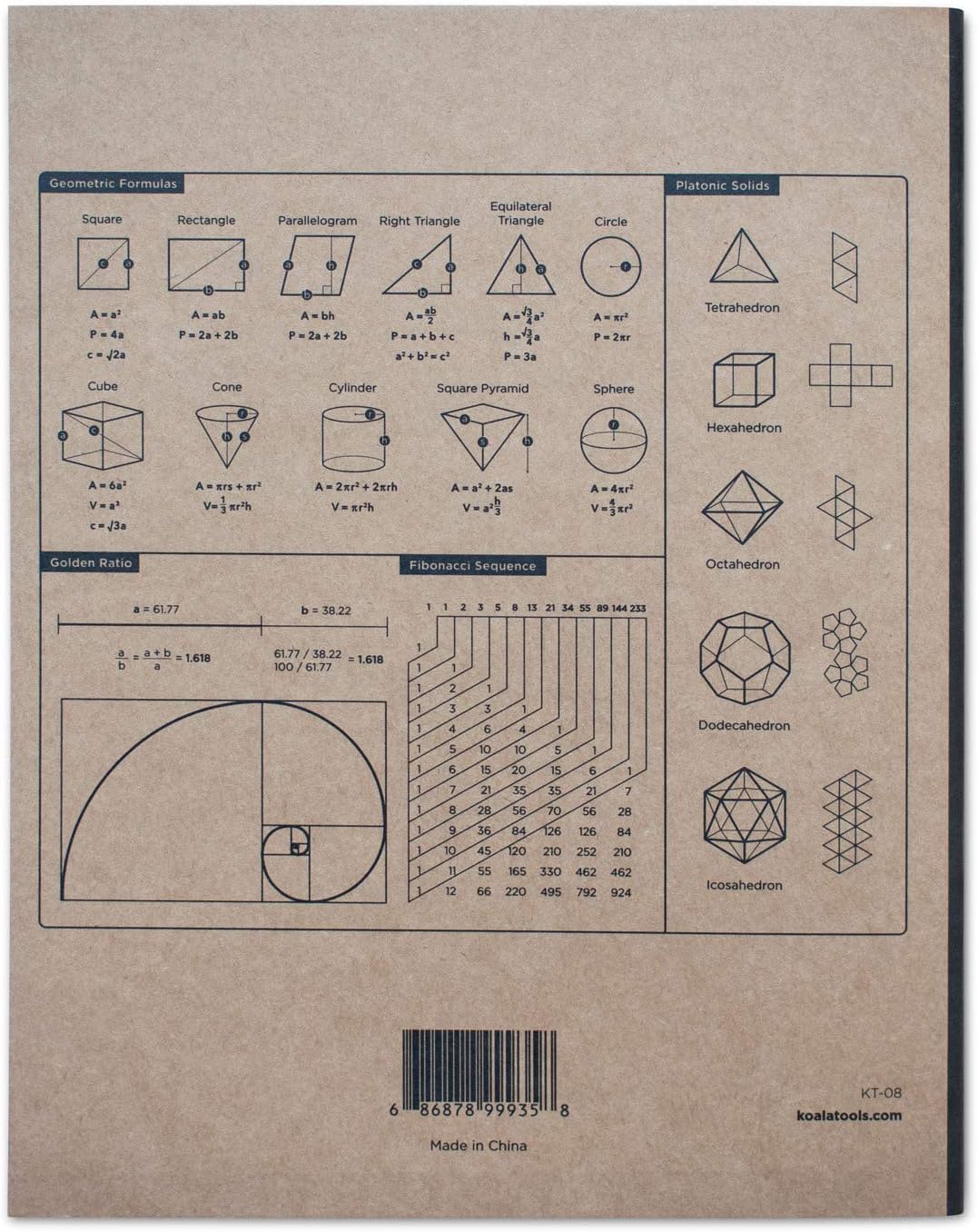 KOALA TOOLS | Large Bullet Notepad - Multi-Use Dot Grid Sketchbook (3 pack) | 7.75" x 9.75", 60 pp. - Durable Kraft Cover with 1/4" Dotted Grid