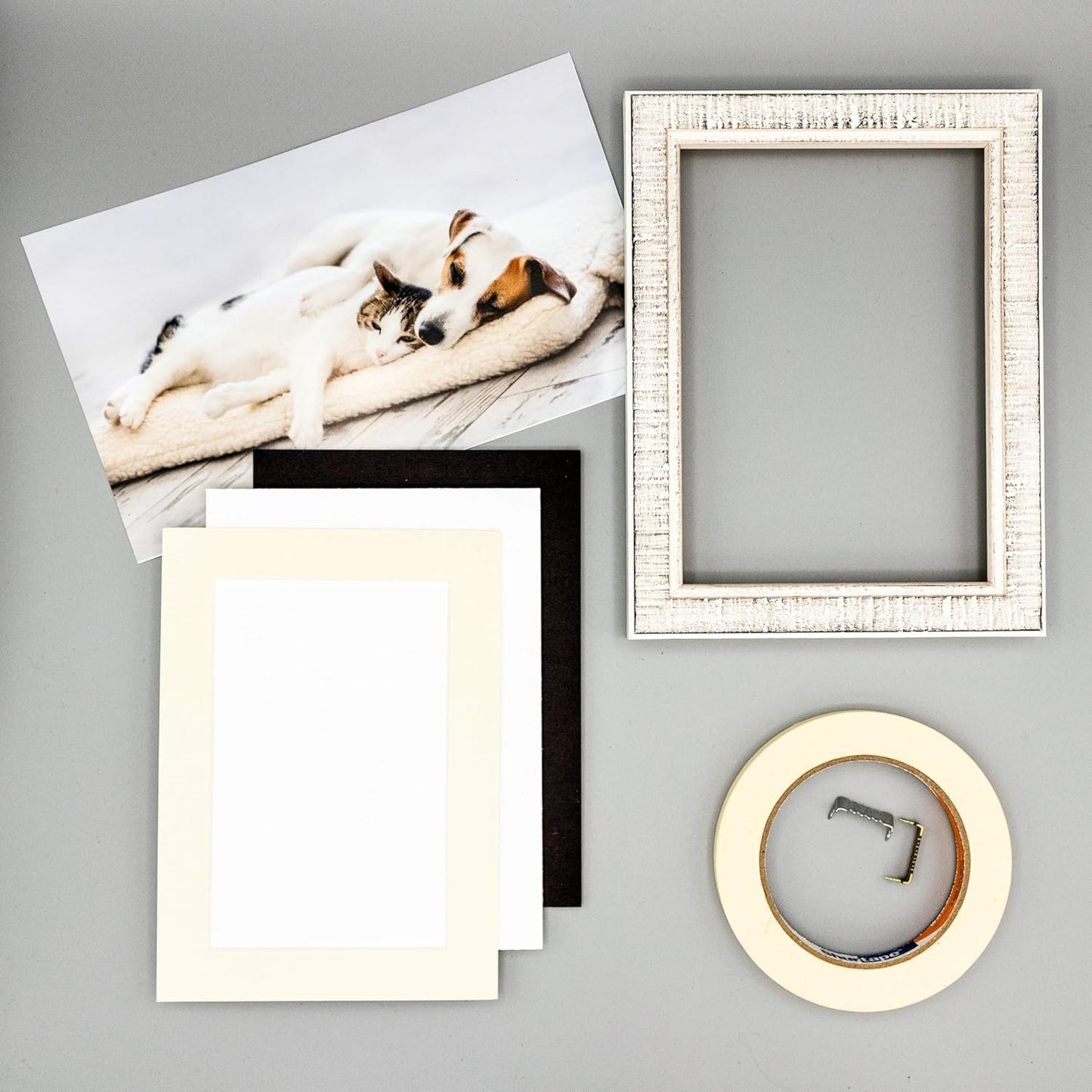 8x10 Mat Bevel Cut for 5.5x8.5 Photos - Acid Free Cream Precut Matboard - For Pictures, Photos, Framing - 4-ply Thickness