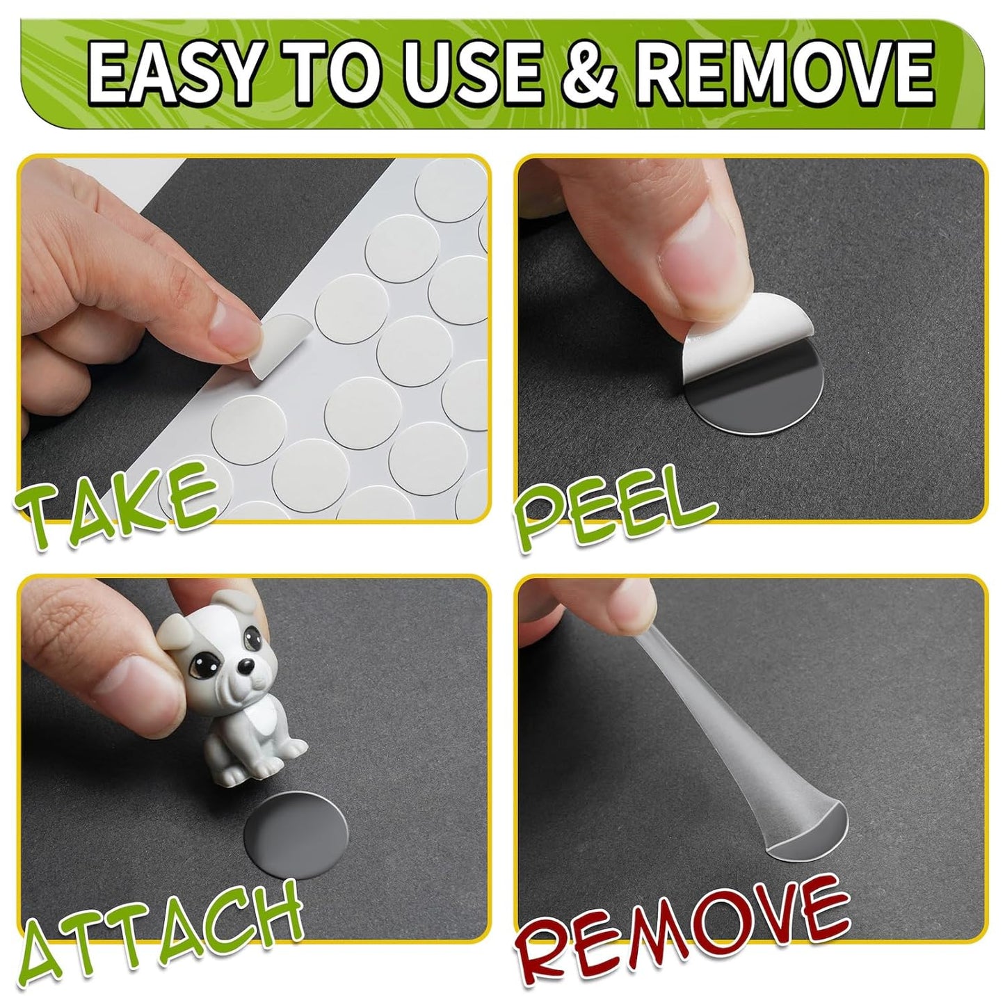 Piteno® 1200Pcs Double Sided Adhesive Dots, 0.24" Clear Removable Sticky Adhesive Mounting Putty, Waterproof No Trace Dots Adhesive Putty for Poster Picture Festival Decoration Museum (6mm)