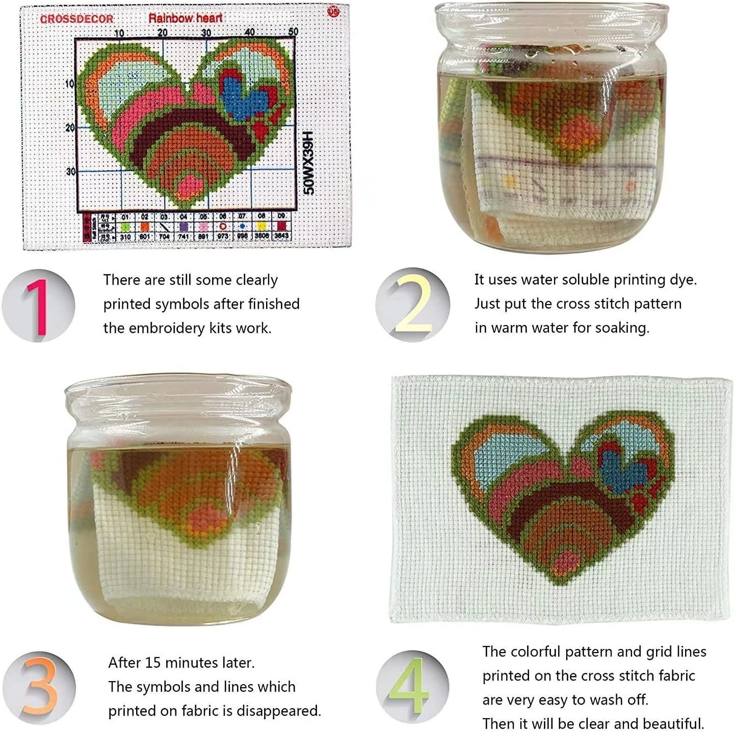 Stamped Cross Stitch Kits Beginners Full Range of Crossstitching Preprinted kits Pattern for Kids or Adults, DIY Needlepoint Embroidery Craft Kits 11CT 3 Strands-15×20.5 inch，Blooming flowers