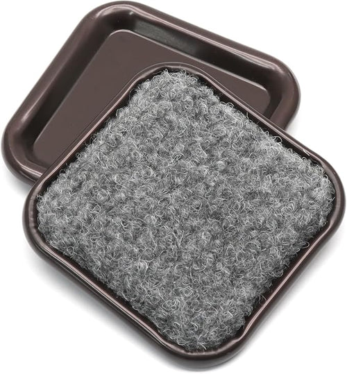 24Pcs Square Metal Felt Furniture Caster Cups, 1-3/4Inch Carpet-Bottom - Image 2