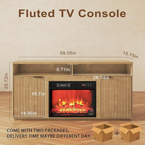 2-Piece Fluted Living Room Set Includes 31.5" Fluted Lift Top Coffee Table - Image 2