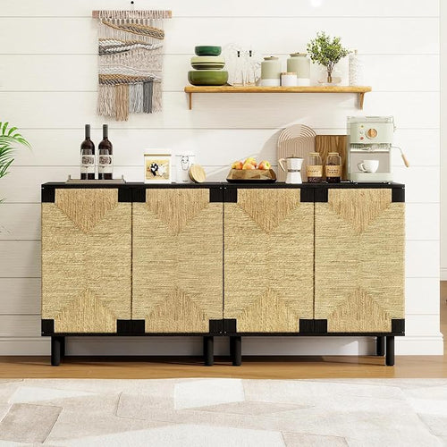 31.5" Accent Storage Cabinets, Modern Boho Sideboard by YHFEXYT