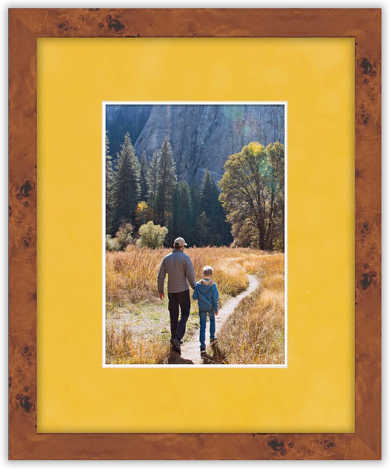 Pack of Ten 8.5x11 Mats Bevel Cut for 7x9 Photos - Acid Free Sunrise Yellow Suede Precut Matboards for Pictures, Photos, Framing - 4-ply Thickness