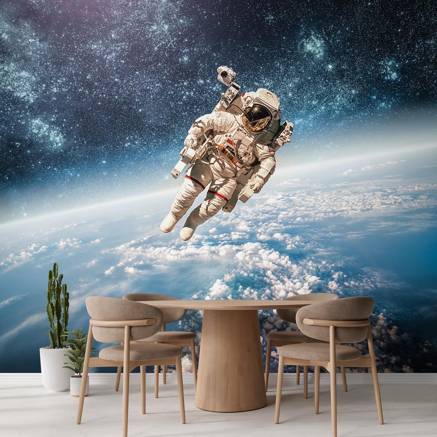 wall26 an Astronaut Floating About Planet EarthWall Mural, Removable Sticker, Home Decor - 108x120 inches