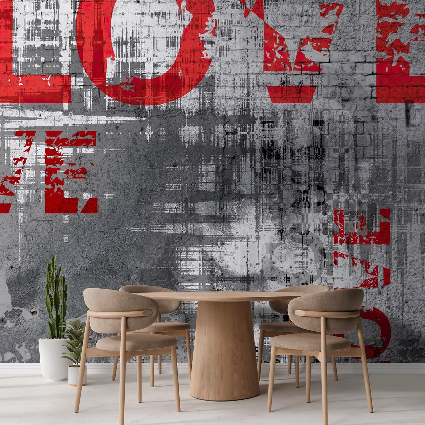wall26 Wall Sticker/Wall Mural Love Letters Graffiti, Not Peel and Stick, Non-Woven Wallpaper Decorative for Bedroom, Living Room, Office - 120x168 inches