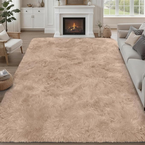 8x10 Area Rugs for Living Room Bedroom: Ultra Soft Fluffy Shag Rug Upgrade by Luxturiy
