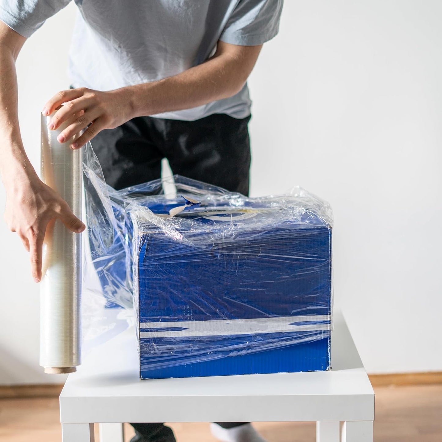 PSBM 4 Rolls 18 Inch x 1500 Feet 80 Gauge Stretch Film/Wrap Heavy Duty, Industrial Strength Clear Shrink Wrap for Shipping, Packaging, Moving, Bundling or Storage