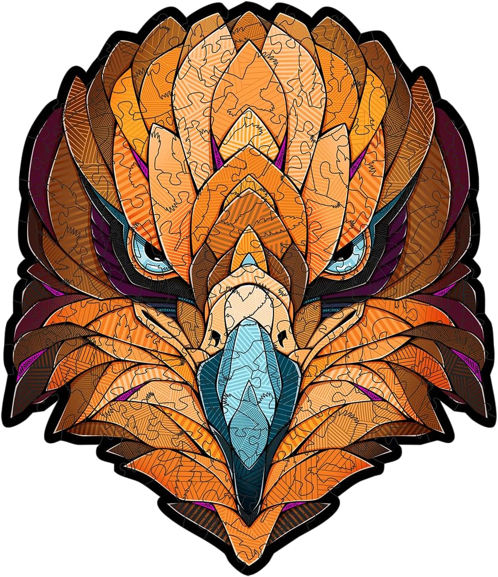 Eco-Wood-Art Wooden Puzzle - Eagle S | Majestic Bird Jigsaw Puzzle for Adults | 3D Eagle Decor | 120 Intricate Pieces | Eco-Friendly Home Decor Gift