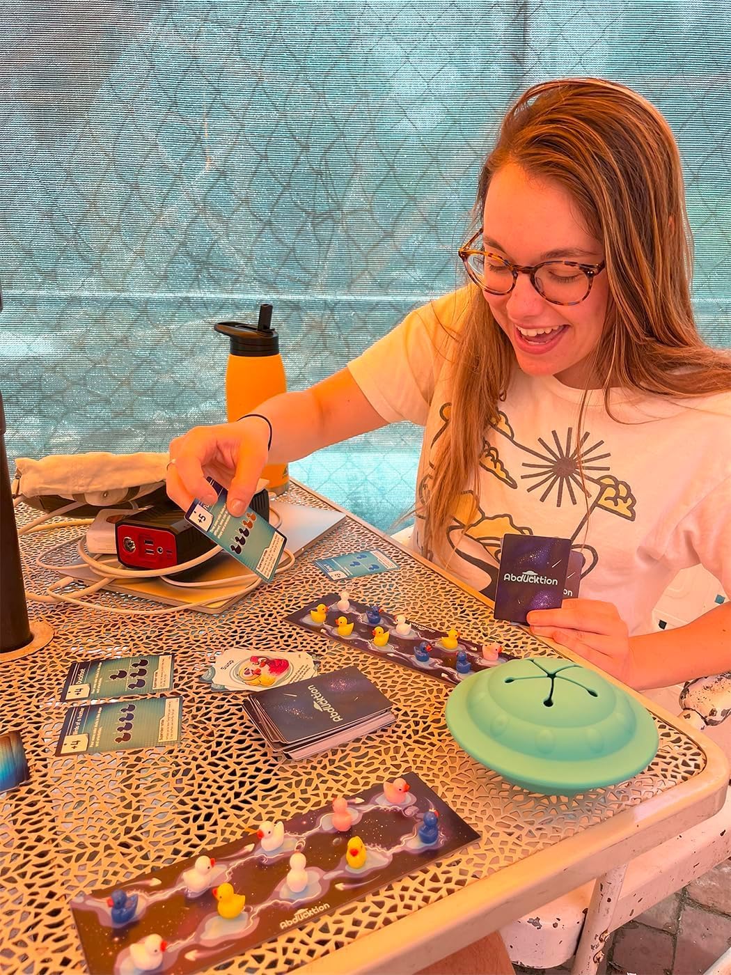 Abducktion - Bundle Base + IntergalacDuck Research Expansion Combo Pack, 25-30 Minutes, Ages 12+, A weirdly Strategic Duck Kidnapping Game, a UFO, and Mind-Bending, Shape-Finding Logic!