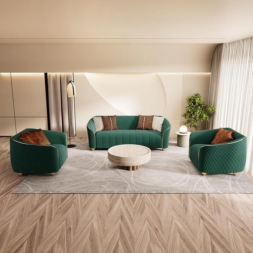 3-Piece Luxury Velvet Sofa Set for Living Room, Elegant Design Couch Set by yunqishiHOME