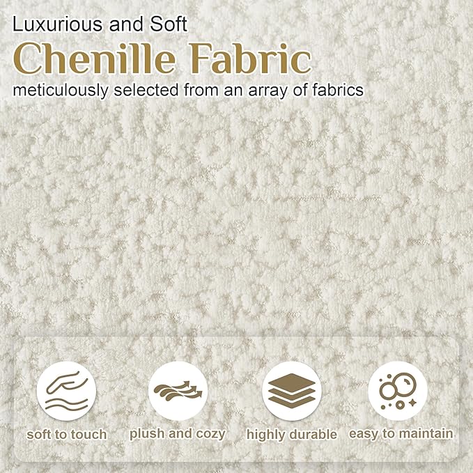 131" Oversized Sectional Sofa for Living Room, Modern Luxury Plush Chenille - Image 4