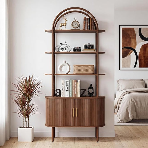 71" Tall Fluted Arched Bookshelf by JanmerHome