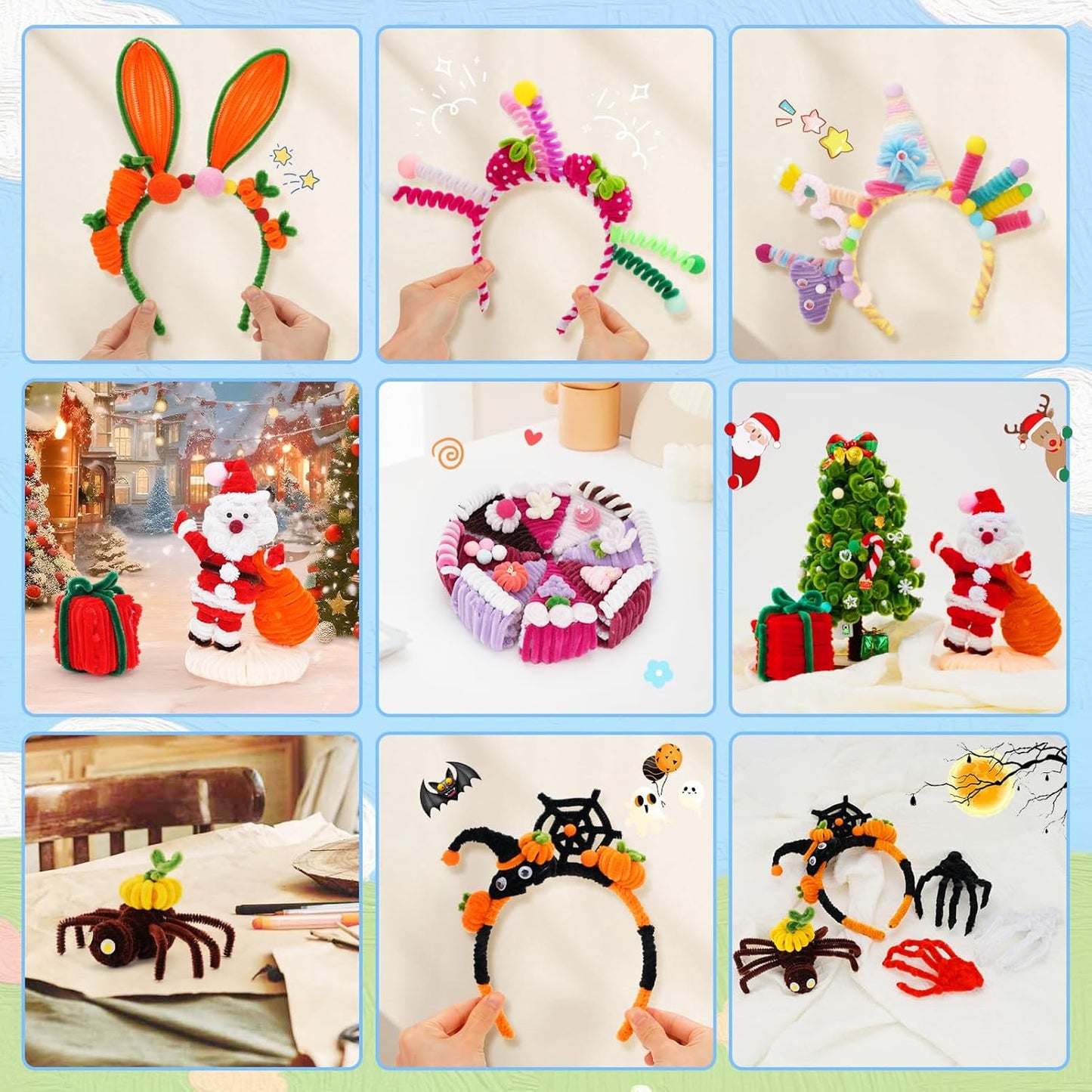 2500PCS Pipe Cleaners Craft, Pipe Cleaners Bulk for Arts and Crafts Supplies Multi-Color Chenille Stems DIY Project Room Decor,Christmas Decorations Creative Toys Gift (12inch*6mm,50colors)