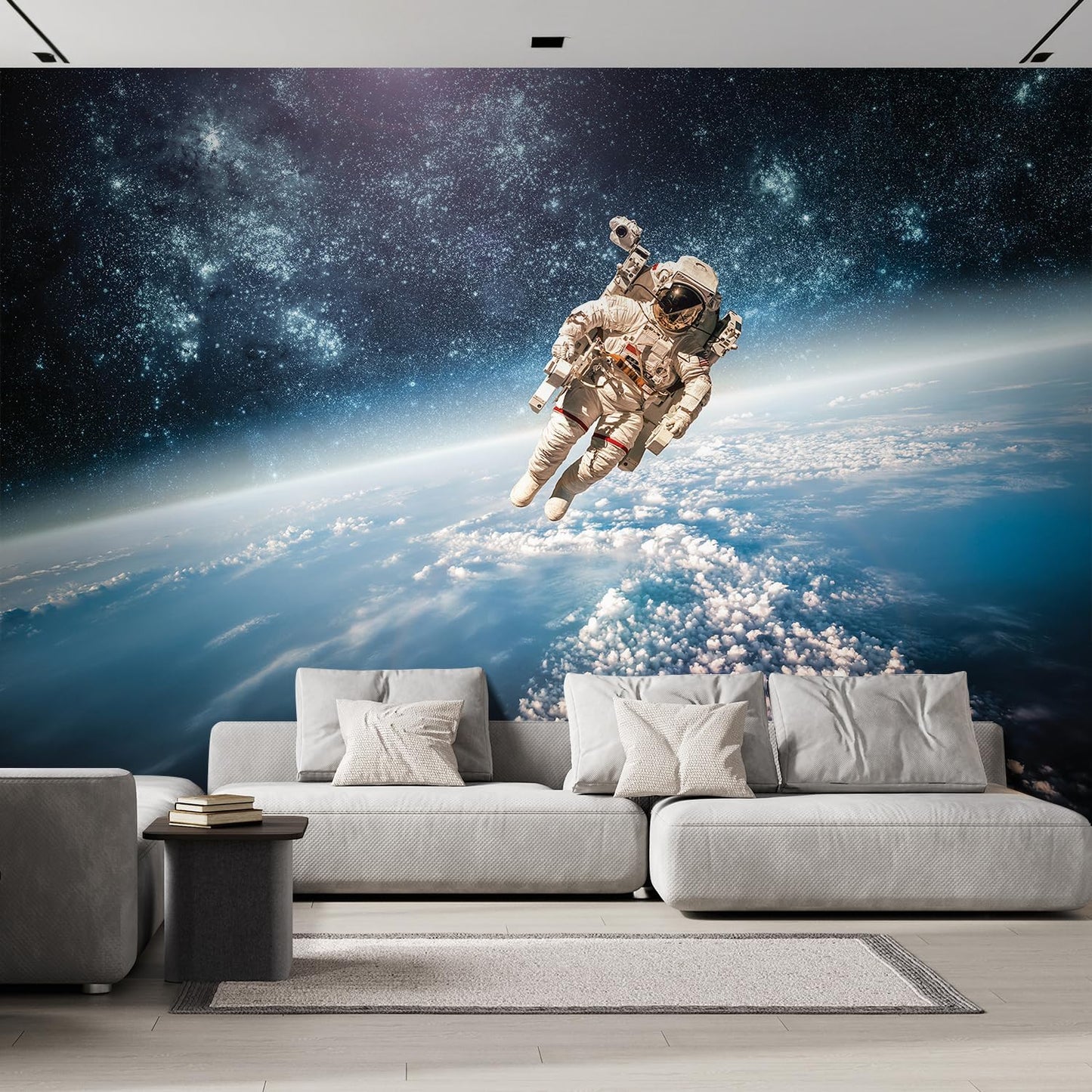 wall26 -an Astronaut Floating About Planet Earth- Wall Mural, Removable Sticker, Home Decor - 100x144 inches