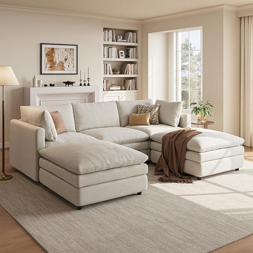 97" Cloud Couches for Living Room, 29.1" Deep Seat Modular Sectional Sofa by TROMIRY
