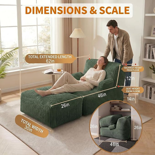 6FT Large Bean Bag Chair Lounger - Image 2