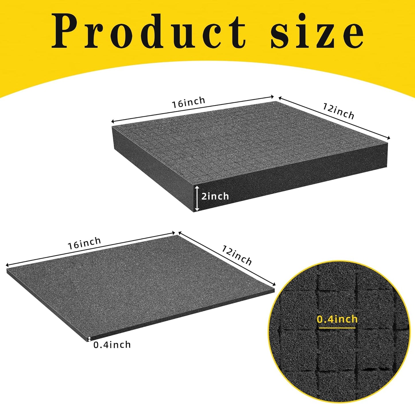 DECOHS 4 PCS Pick Apart Foam Insert- 2 Size Pick and Pluck Foam- Pluck Pre Cube Sheet Foam with Bottom Use for Board Game Box Cases Storage Drawer (Length 16 Inch)