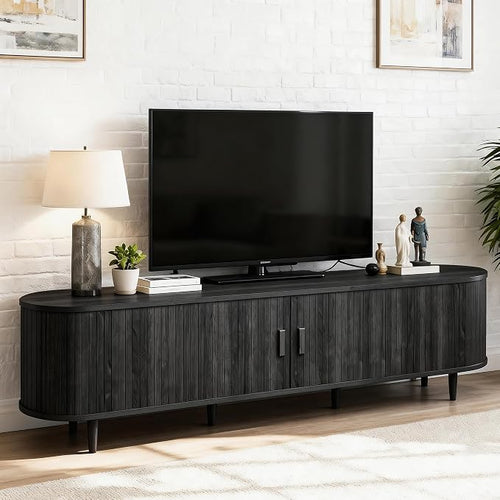 70" Mid Century Modern TV Stand, Wood TV Consoles by Unknown