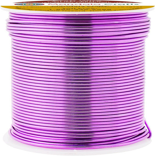 Mandala Crafts 18 Gauge Anodized Aluminum Craft Wire for Jewelry Making - 100 FT Colored Flexible Violet Wire - Bendable for Bonsai Armature Crafting Sculpting