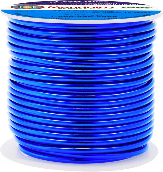 Mandala Crafts 12 Gauge Anodized Aluminum Craft Wire for Jewelry Making - 60 FT Colored Flexible True Blue Wire - Bendable for Bonsai Armature Crafting Sculpting