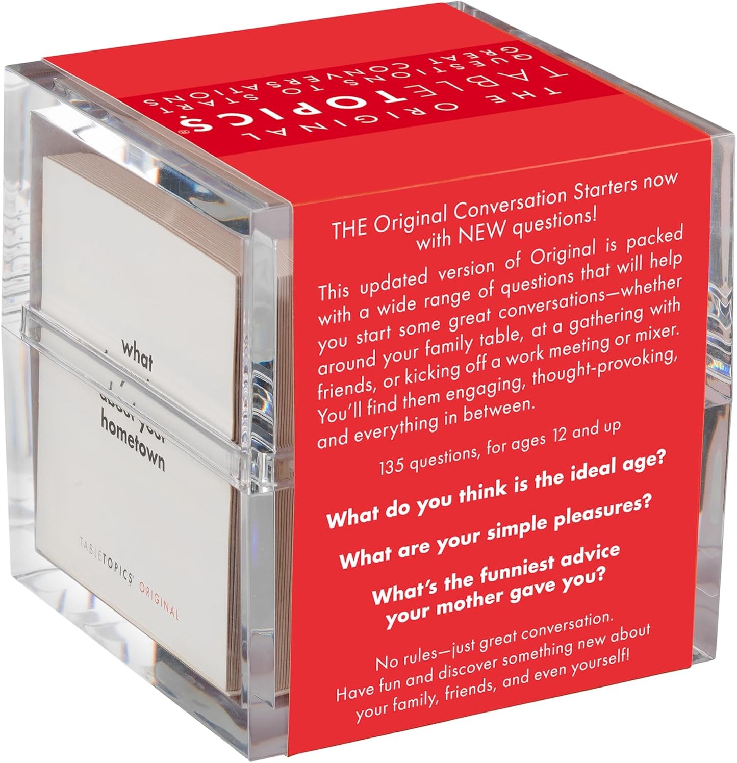 TableTopics Original Conversation Starter Cards for Adults to Break The Ice with 135 Questions for Parties, Gatherings, Small Groups, & Team-Building