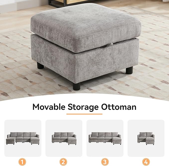 WUTUTUEE 58”Modular Sectional Loveseat Sofa - Image 7