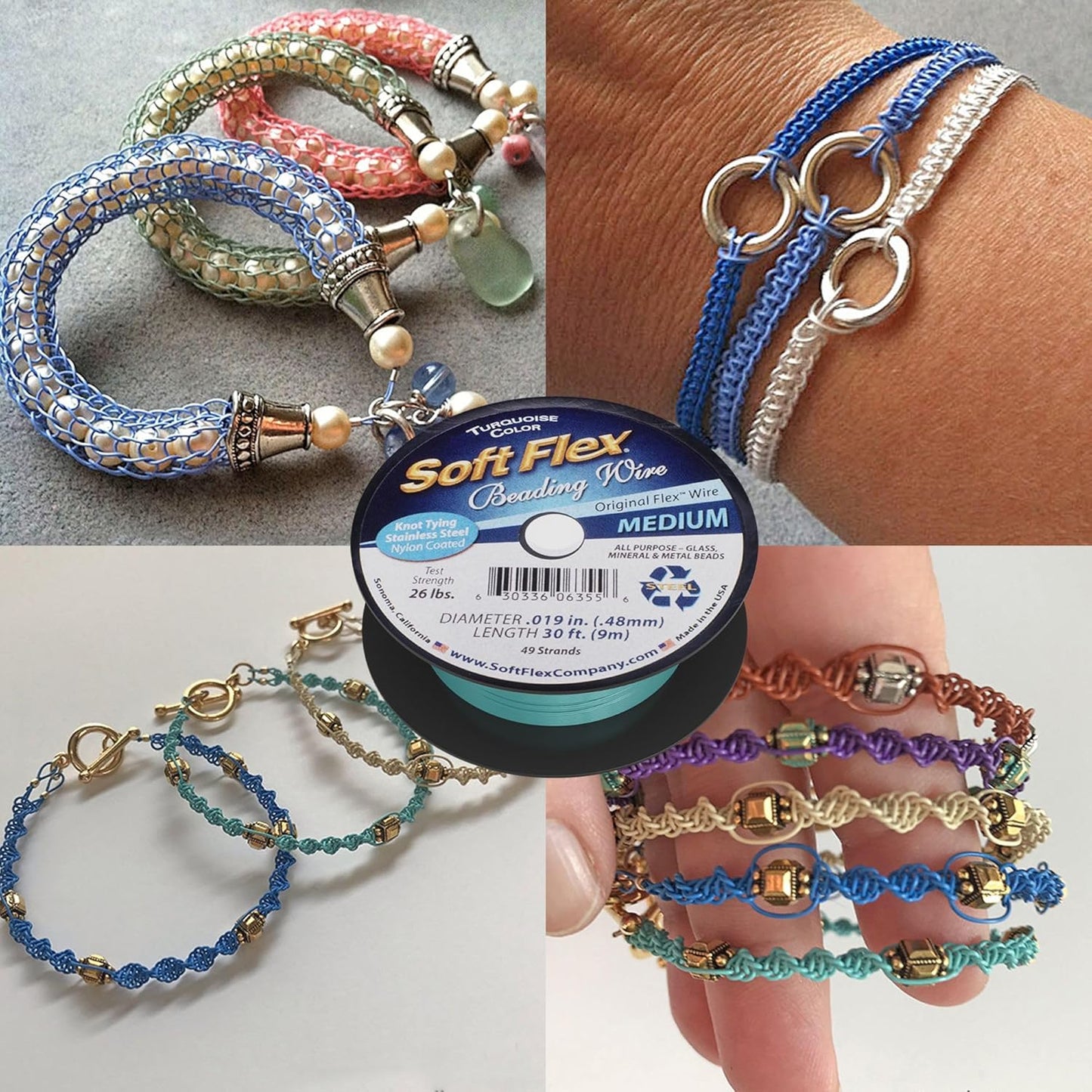 Soft Flex 49 Strand Beading Wire - Medium 0.19 Diameter - 30 Feet Nylon Design Wire