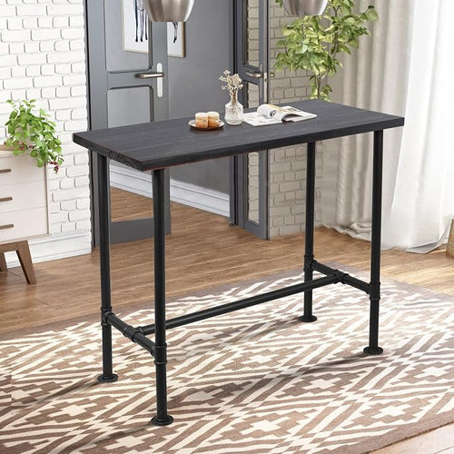 41.3inch Height Industrial Bar Table Rustic Pipe Design Kitchen Dining Table by BOKKOLIK