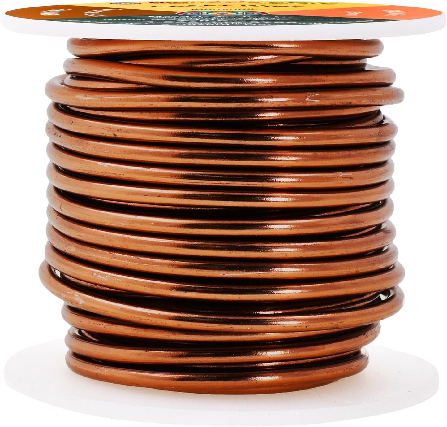 Mandala Crafts 8 Gauge Anodized Aluminum Craft Wire for Jewelry Making - 32 FT Colored Flexible Brown Wire - Bendable for Bonsai Armature Crafting Sculpting